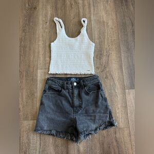 Hollister Bundle of Jean shorts and tank top. Shorts are size 1, top is size S.